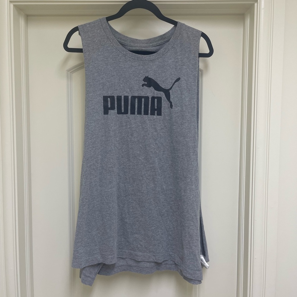 Puma tshirt cut into a deep tank top: size 4XL, (fits a XL-2XL)